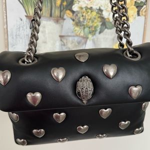 Kurt Geiger Large Leather Hearts Shoulder Bag Soft Love